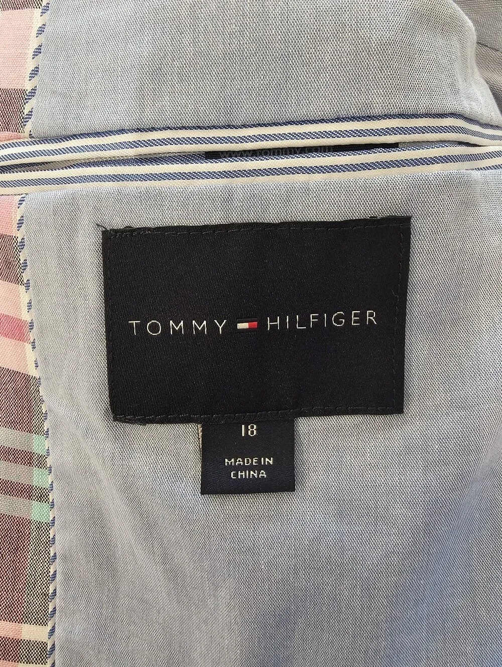 Tommy Hilfiger Plaid Blazer Jacket Youth Boys Size 18 Big Kid New Without Tags